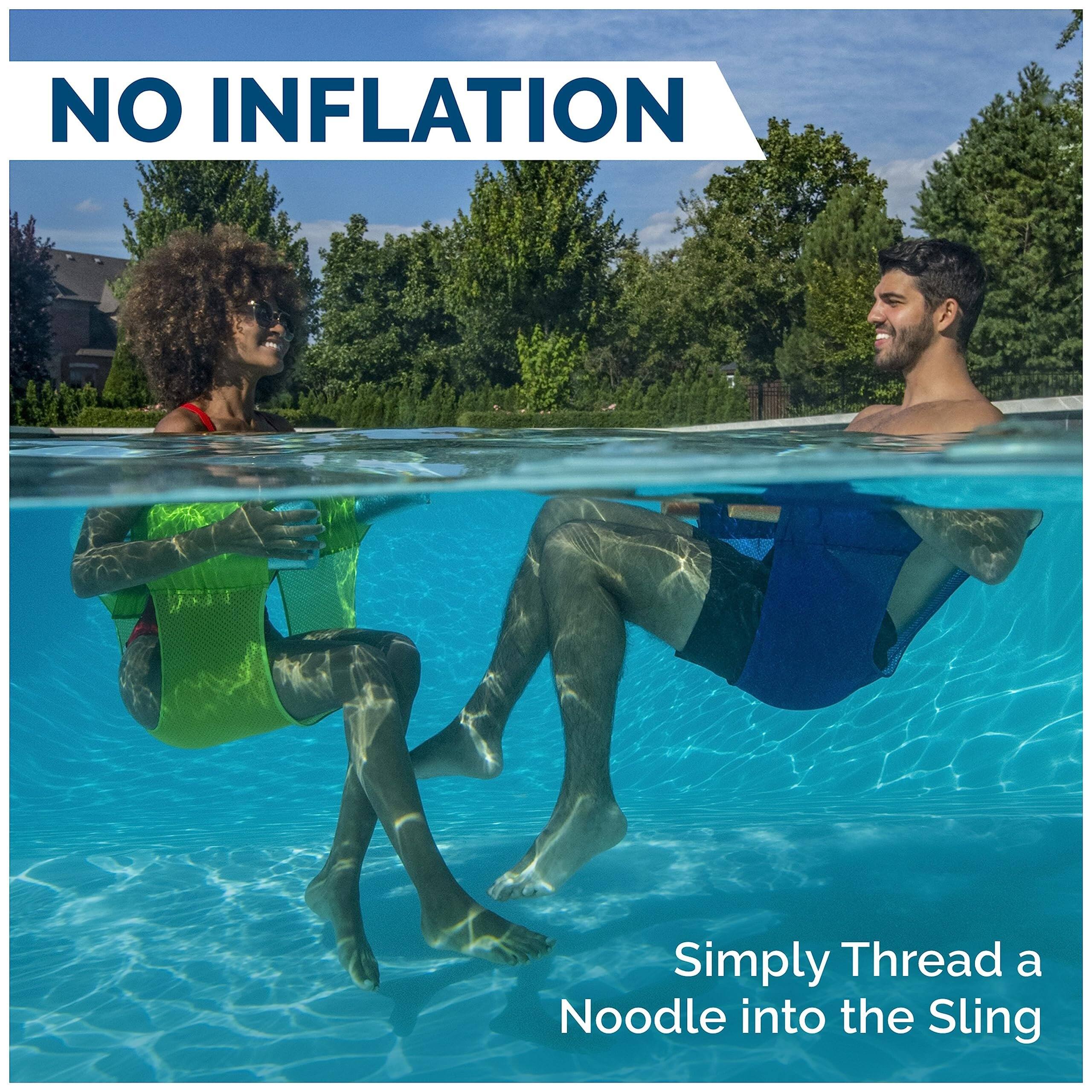 NO INFLATION  
Simply Thread a Noodle into the Sling