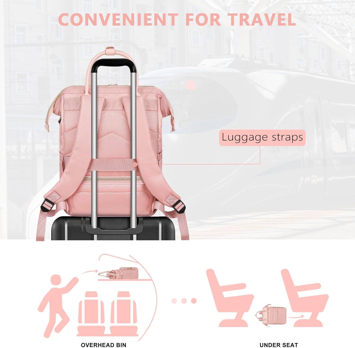 CONVENIENT FOR TRAVEL

Luggage straps

OVERHEAD BIN

UNDER SEAT