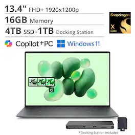 Dell - XPS - 13.4" 3K OLED Touchscreen Laptop - Snapdragon X Elite X1E-80 - 16GB Memory - 4 TB Storage - Copilot+ PC - Graphite