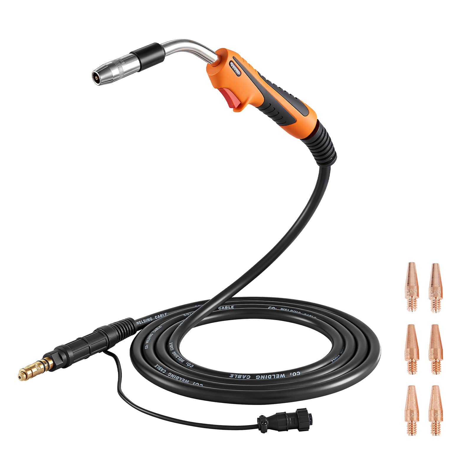 VEVOR - 250A MIG Welding Gun with 15FT Cable, Replacement for Lincoln Magnum Pro 250L - with 7PCS Mig Welding Contact Tips - Black + Orange price history on PriceWatchPro