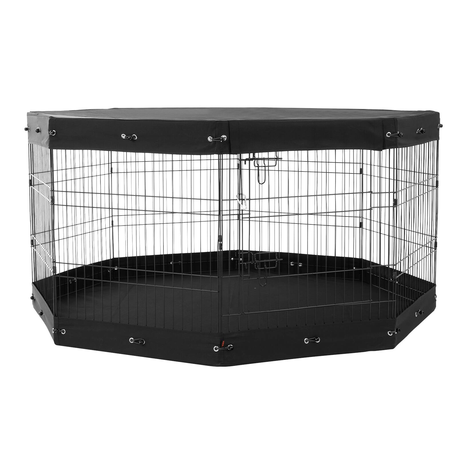 Alt View 5. VEVOR - Dog Playpen, 8 Pcs 30"H x 24"W Panels Foldable Metal Pet Exercise Pen, Dog Fence Indoor and Outdoor Pen with Door.