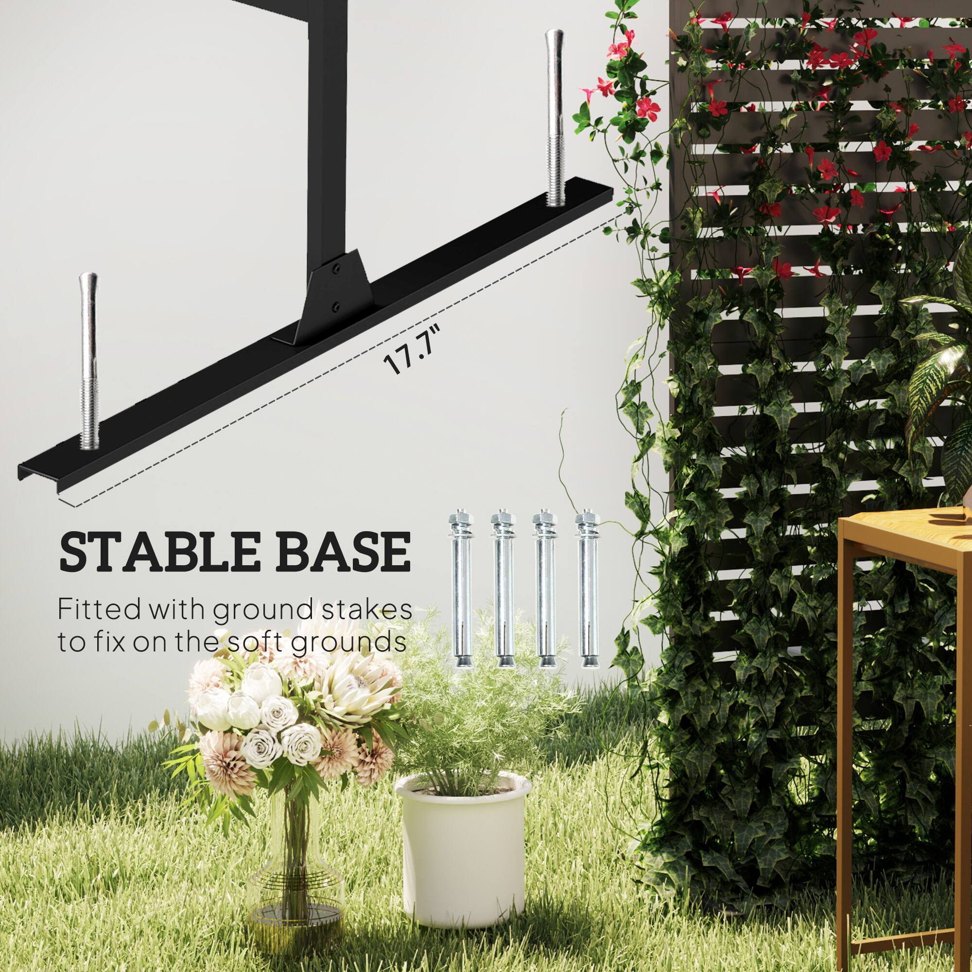 17.7" STABLE BASE  
Fitted with ground stakes to fix on the soft grounds