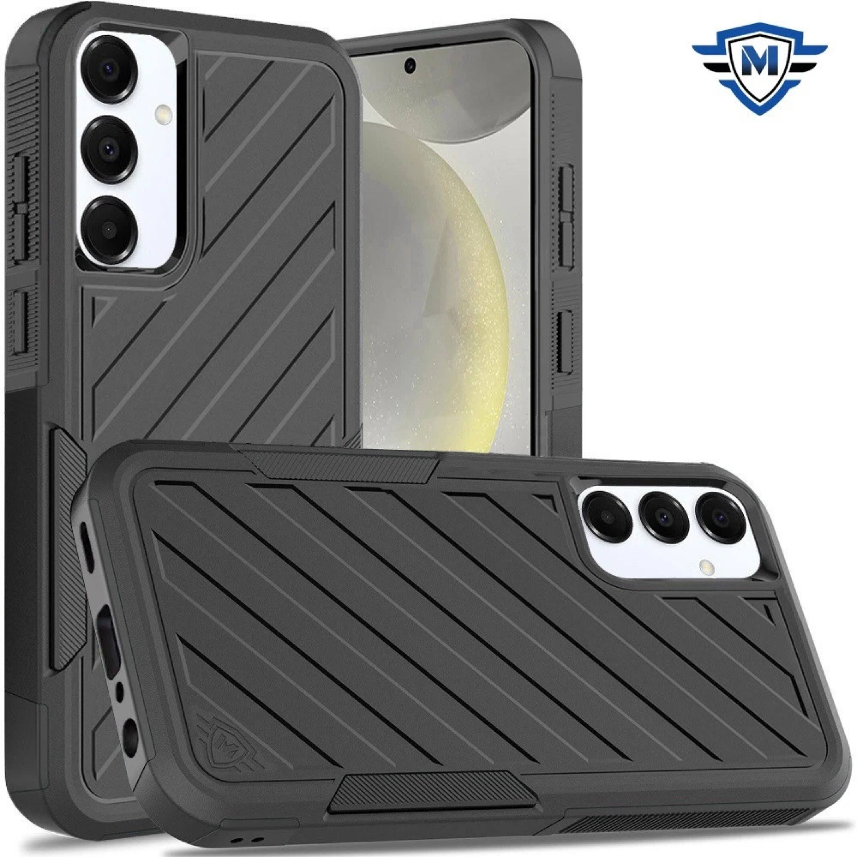 Angle. Kitcheniva - Shockproof Rugged Case For Samsung S25 Plus S24 Plus Dual Layer Design Black - Black.