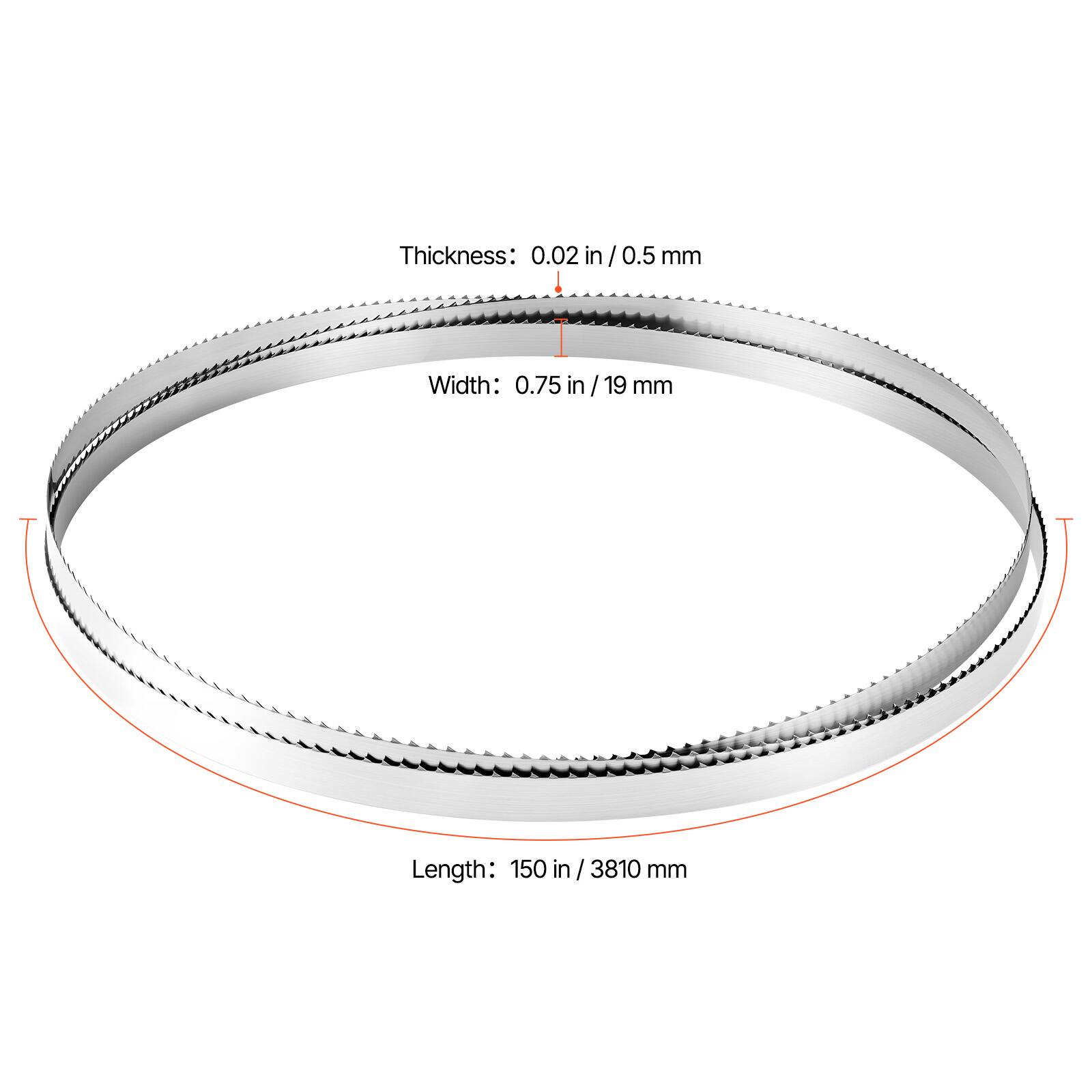 Thickness: 0.02 in / 0.5 mm  
Width: 0.75 in / 19 mm  
Length: 150 in / 3810 mm