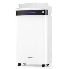 Costway - 57 Pint Dehumidifier for Home and Basement with 4 Modes 3-Color Indicator 24H Timer - White