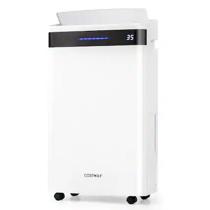 Front. Costway - Costway 57 Pint Dehumidifier for Home and Basement with 4 Modes 3-Color Indicator 24H Timer - White.