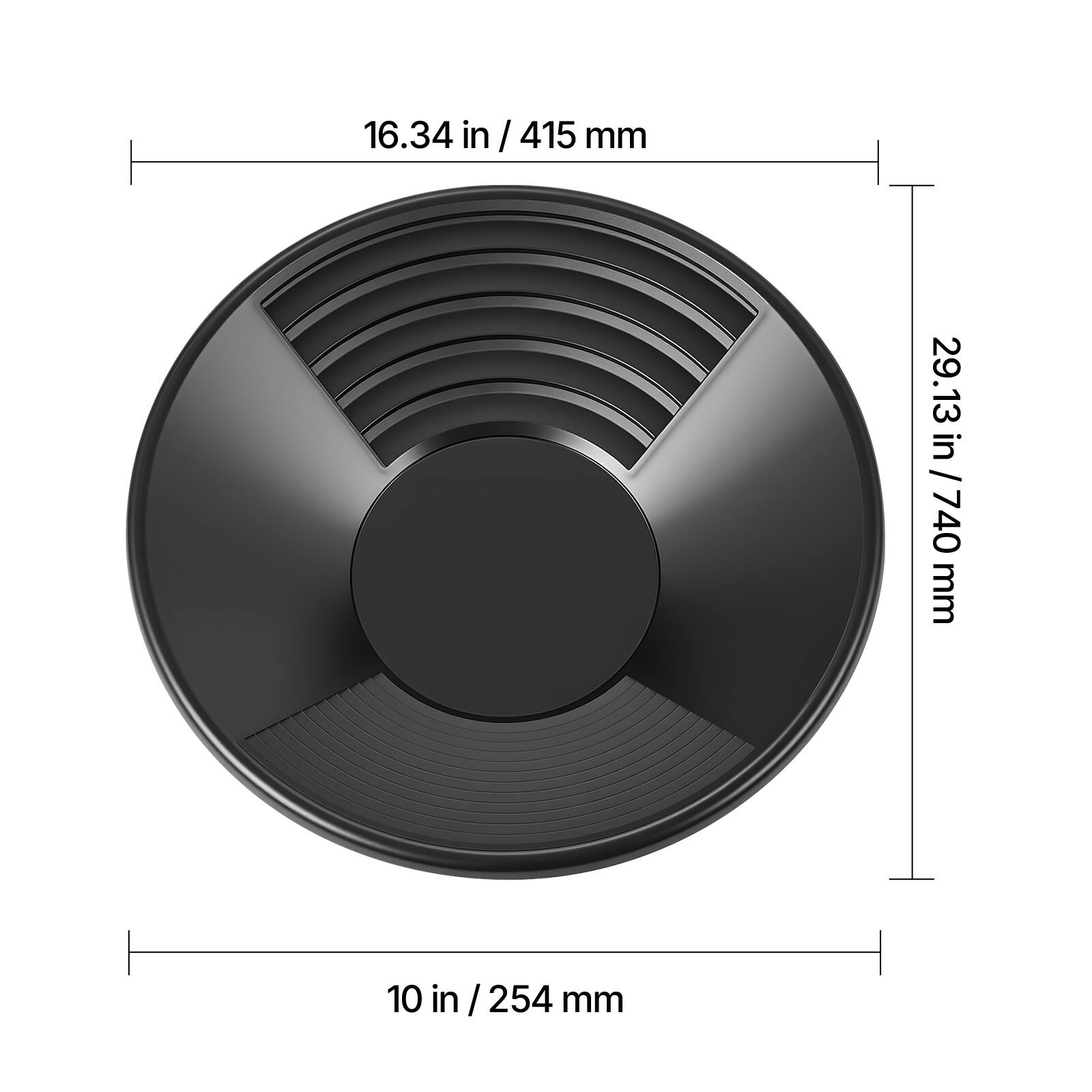 16.34 in / 415 mm  
29.13 in / 740 mm  
10 in / 254 mm