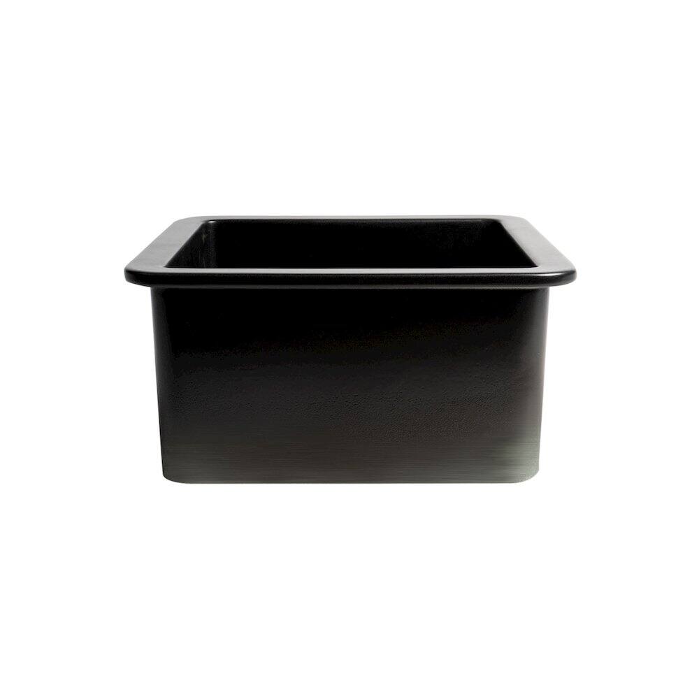 Alt View 4. Alfi - ALFI brand Black Matte Square 18 x 18 Undermount / Drop In Fireclay Prep Sink - Black.