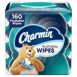 Charmin - Flushable Wipes, White, 40 Sheets/Pack, 4/Pack (79619)
