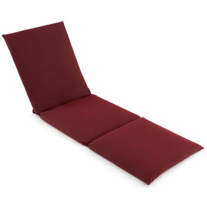 Front. Costway - Costway 1 PCS Outdoor Chaise Lounge Cushion with Hook & Loop Fastener Fixing Straps Patio - Red.
