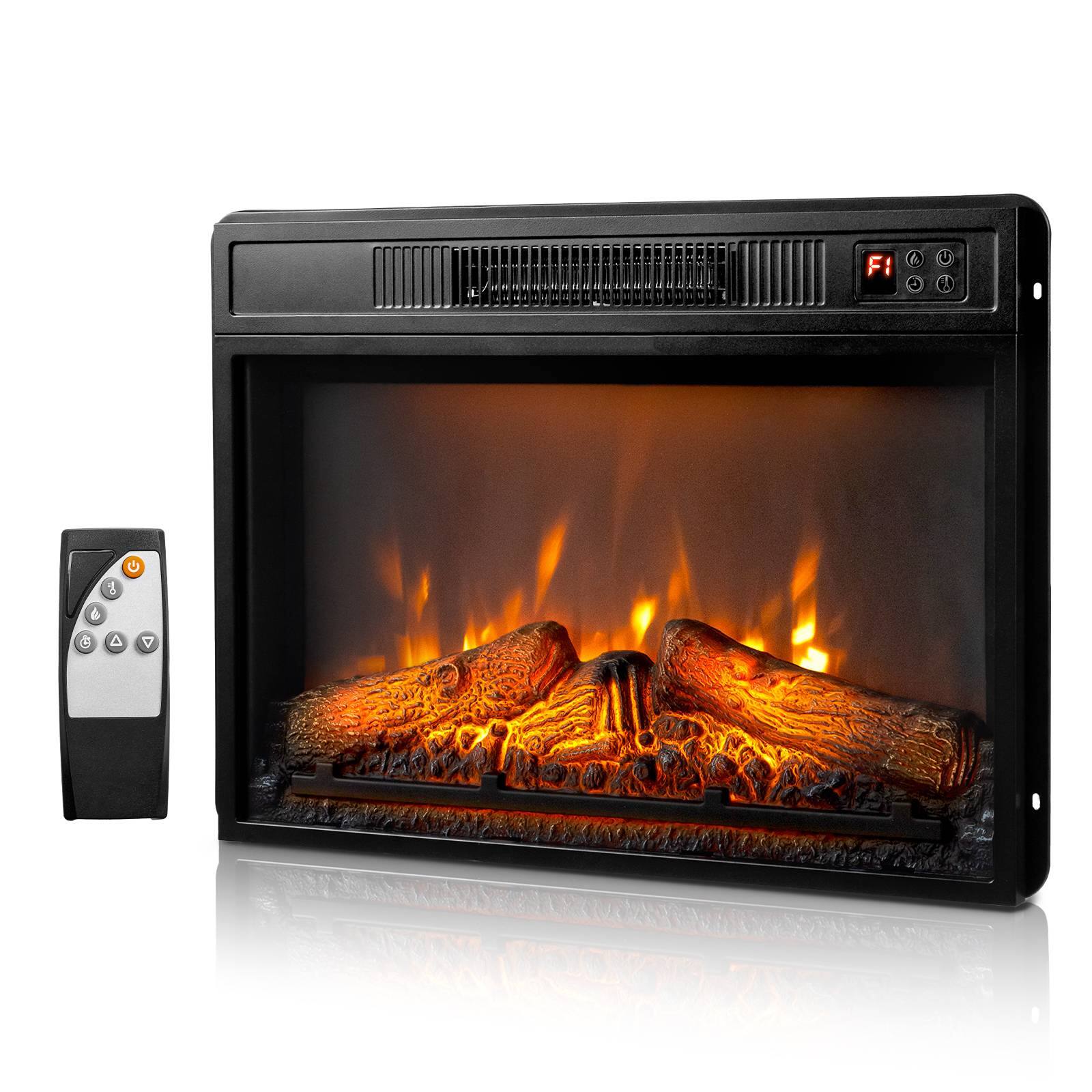 Alt View 1. Winado - 23" Electric Fireplace Insert, 1400W Wall Recessed Fireplace Heater with 6 Flame Settings, Remote Control, Thermostat - Black.