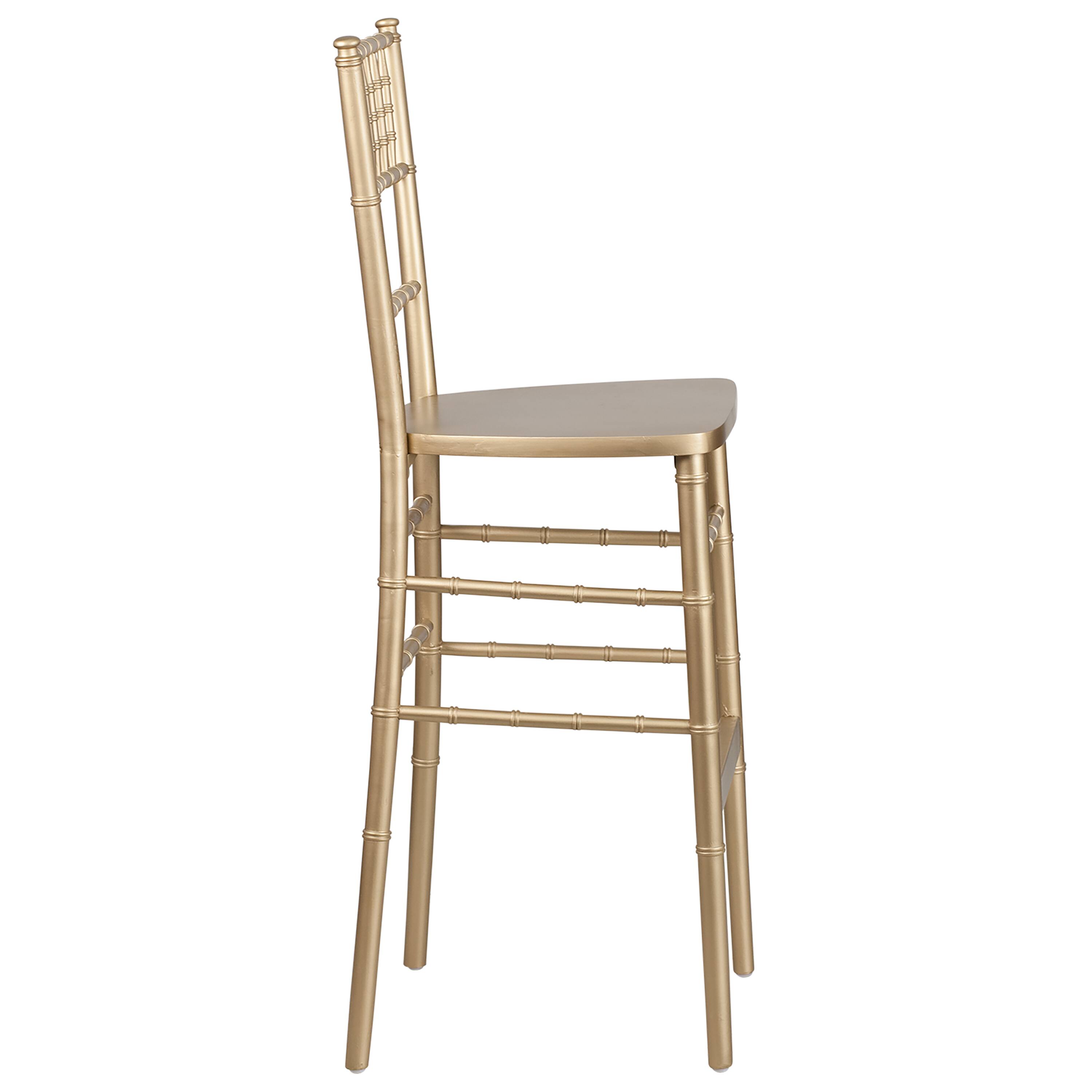 Alt View 5. Emma + Oliver - Wood Chiavari Barstool - Gold.