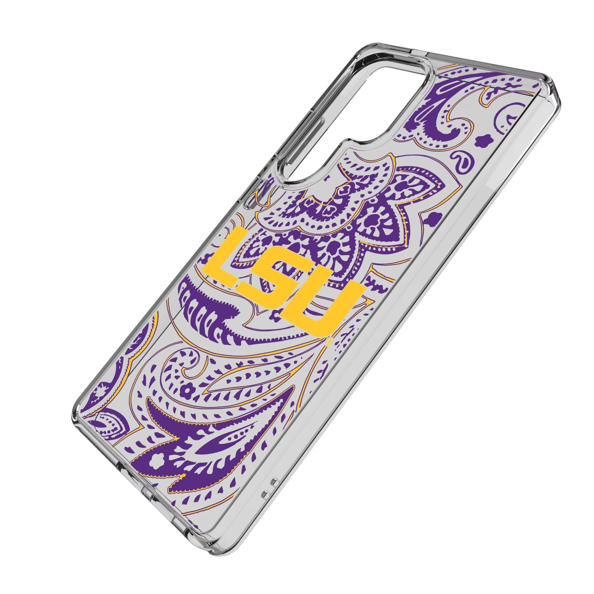 Alt View 1. Keyscaper - LSU Tigers Paisley Galaxy Clear Case - S25 Ultra - Multicolor.