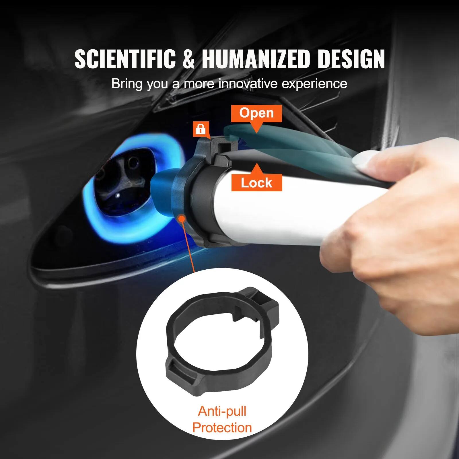 SCIENTIFIC & HUMANIZED DESIGN  
Bring you a more innovative experience  

Open  
Lock  

Anti-pull Protection