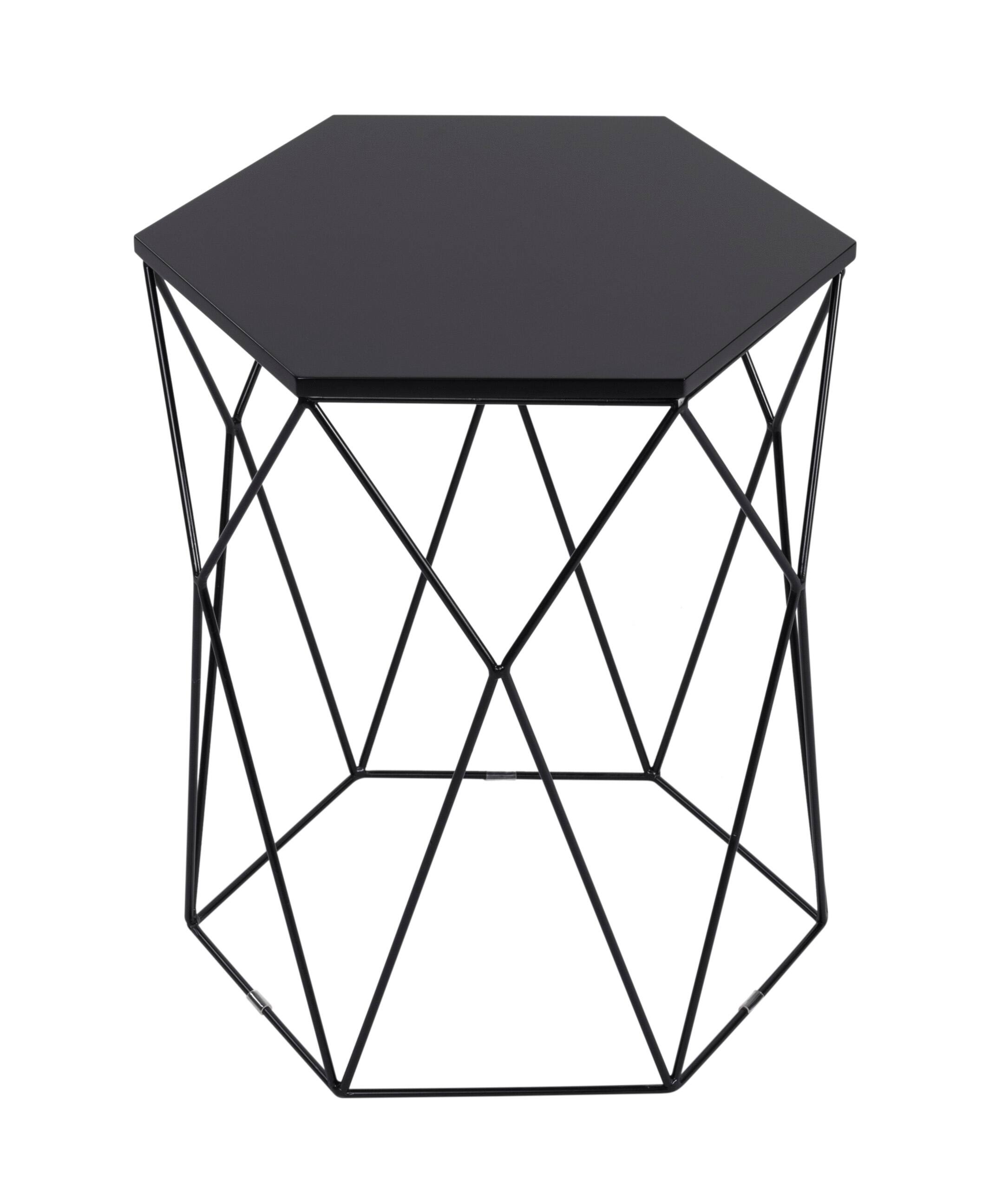 Back. Adore Decor - Adore Decor Element Geometric Side Table, Black - Black.