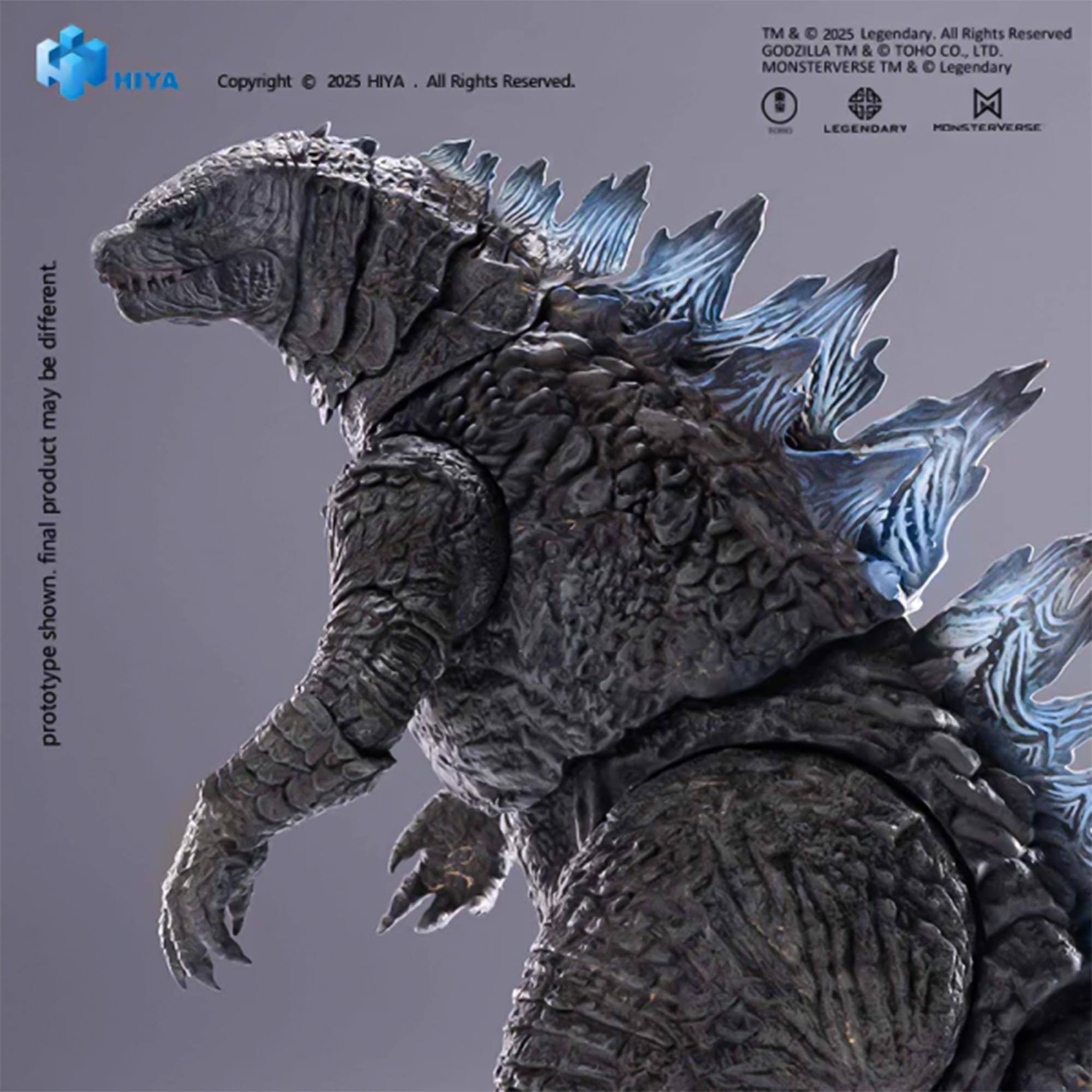 HIYA  
Copyright © 2025 HIYA. All Rights Reserved.  
TM & © 2025 Legendary. All Rights Reserved.  
GODZILLA TM & © TOHO CO., LTD.  
MONSTERVERSE TM & © Legendary  
prototype shown. final product may be different.