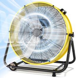 Nordic Hygge - 30 in. 14000 CFM Heavy Duty 3-Speed Industrial Drum Fan with 360-Degree Tilt in Yellow