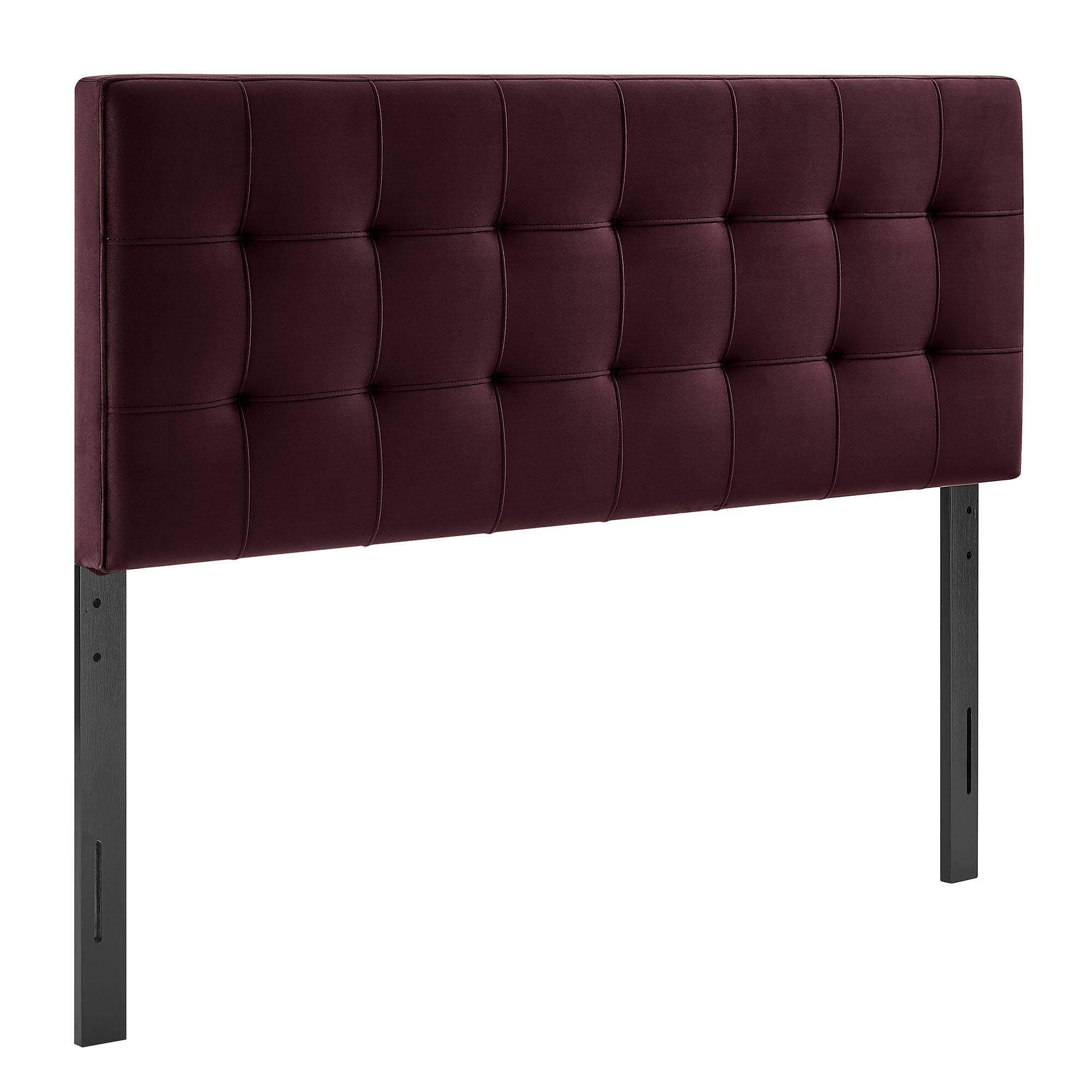 Angle. Modway - Lily Biscuit Tufted Performance Velvet Headboard by Modway - Mulberry.