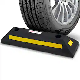 Pyle - PCRSTP11 Curb Garage Vehicle Floor Stopper for Parking Safety - Yellow Strip - (Qty 1)