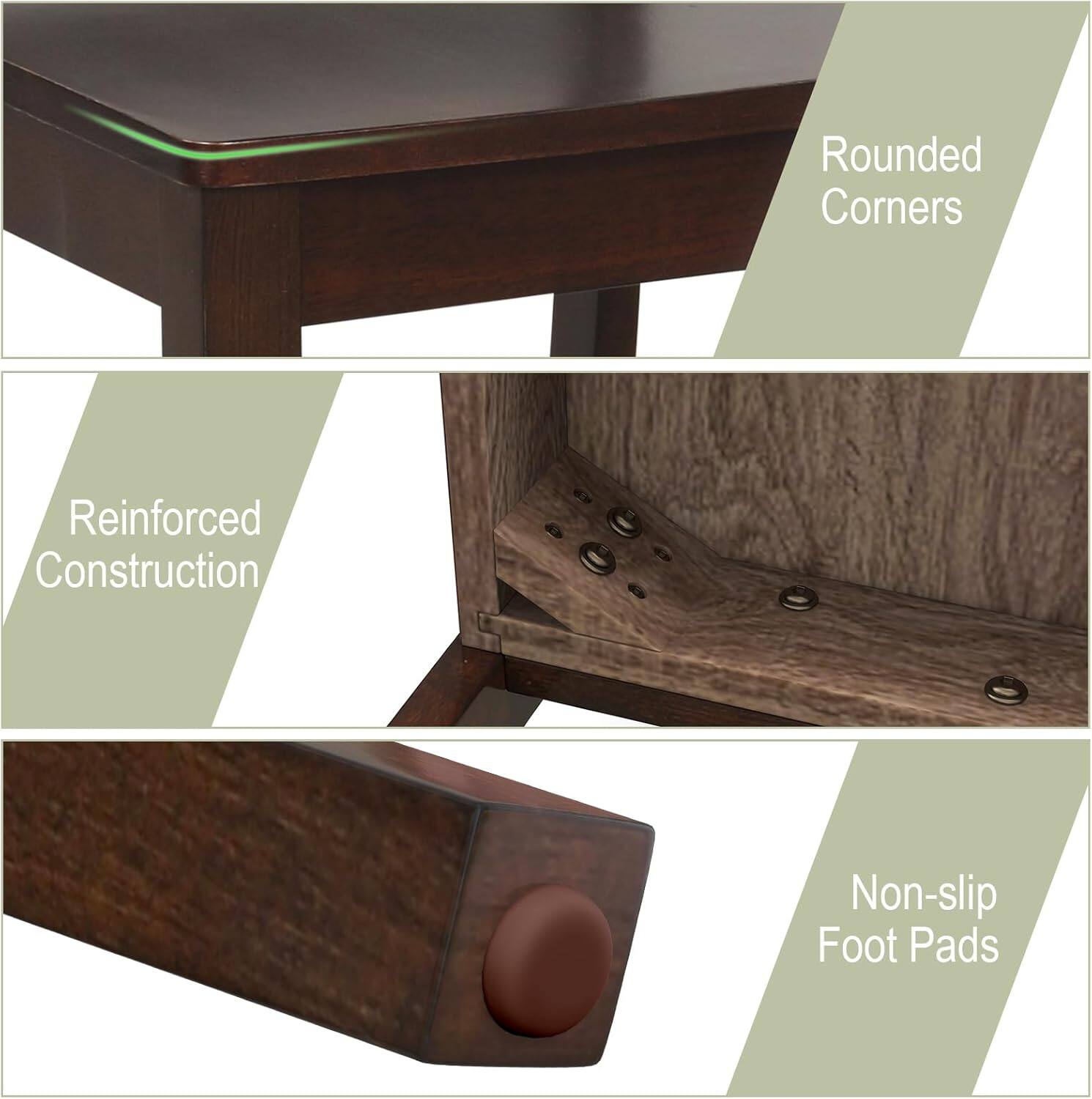 - Rounded Corners
- Reinforced Construction
- Non-slip Foot Pads