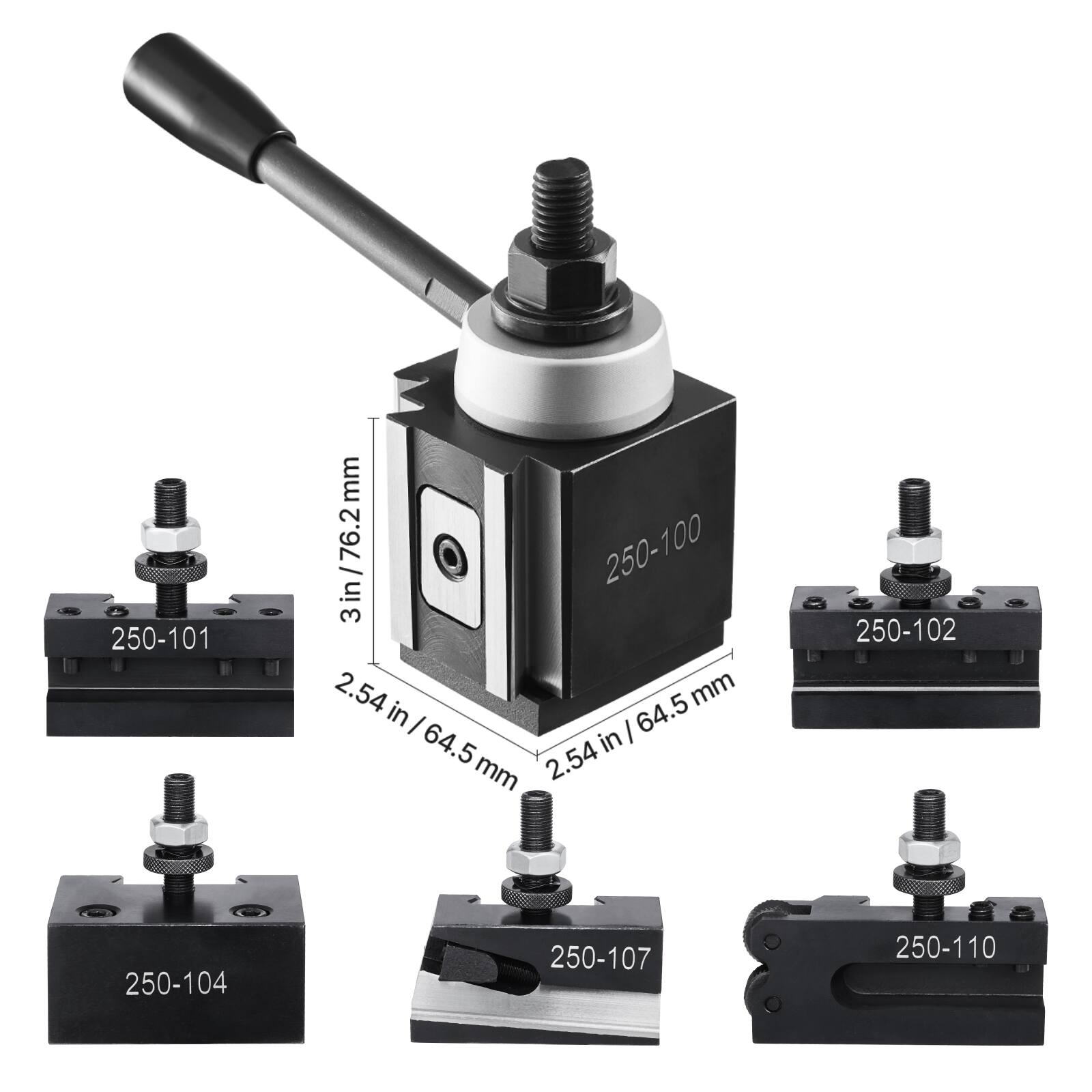 250-101 mm  
3 in / 76.2 mm  
250-100  
2.54 in / 64.5 mm  
250-102  
250-104  
250-107  
250-110