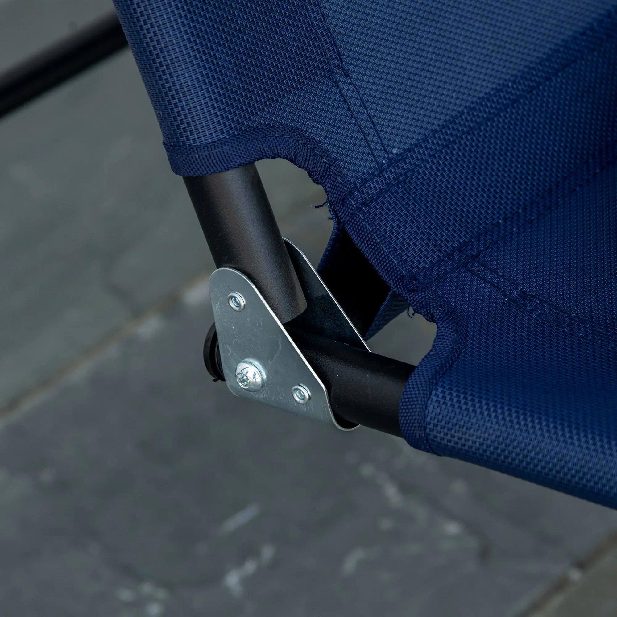 Alt View 2. Resenkos - Resenkos 3-Person Swing Set, Outdoor Patio Swing With Tilt Canopy, Steel Frame Bench Seat, Dark Blue.