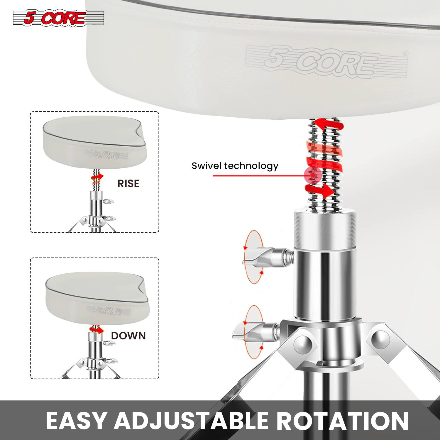 5 CORE  
Swivel technology  
EASY ADJUSTABLE ROTATION