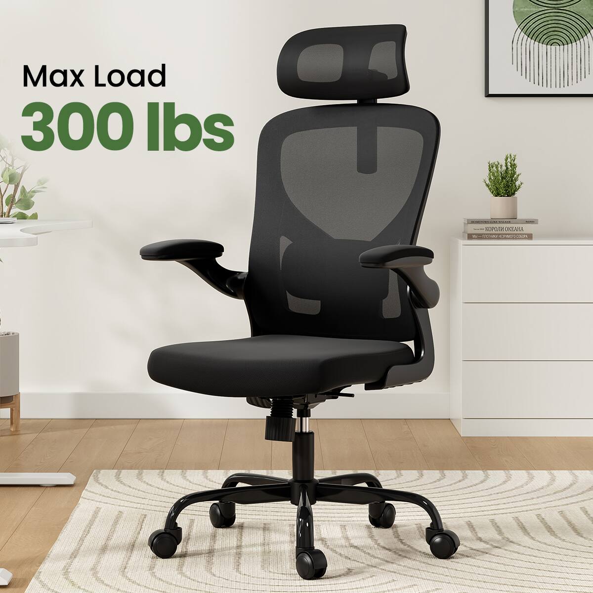 Ecooso Ergonomic Office Chair with Headrest, High Back Desk Chair
