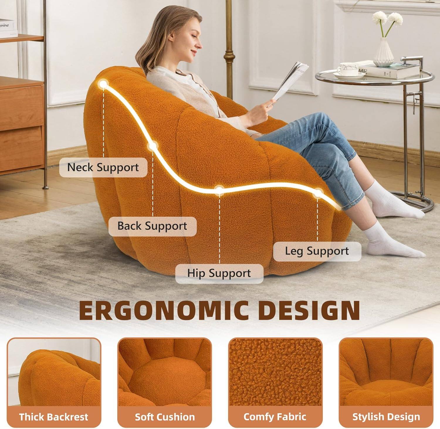 meina ME - Neck Support, Back Support, Hip Support, Leg Support  
ERGONOMIC DESIGN  
Thick Backrest, Soft Cushion, Comfy Fabric, Stylish Design