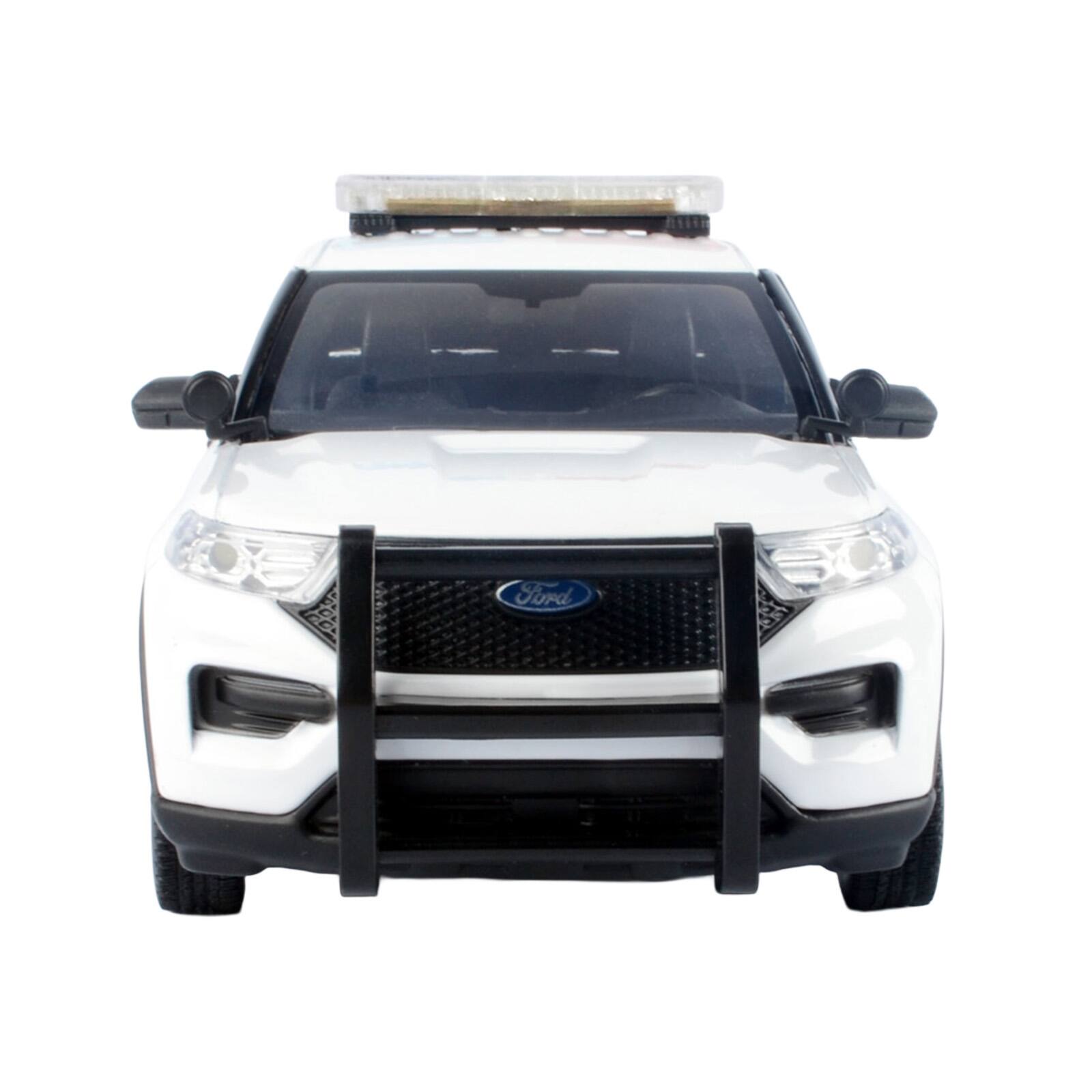 Alt View 2. Motormax - 2022 Ford Police Interceptor Utility White "RCMP" with Flashing Lights & Sounds 1/24 Diecast Model Car by Motormax.