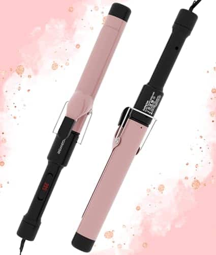 Vulpecula Spade - MegaWise Pro 1 1/4 inch Ceramic Barrel Hair Curling Iron, 60s PTC Fast Heating Tech, Anti-Scald Insulated Grip &Tip,