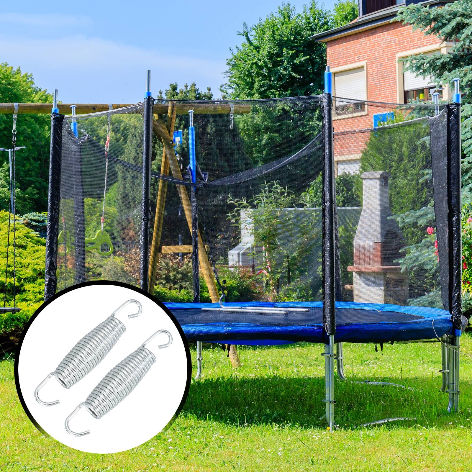 Alt View 5. Unique Bargains - Trampoline Springs, Carbon Steel, 4.7in, 4pcs Replacement for Fitness Rebounder - Silver.