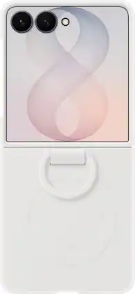 Samsung - Galaxy Z Flip8 Silicone Ring Magnet Case - Cream