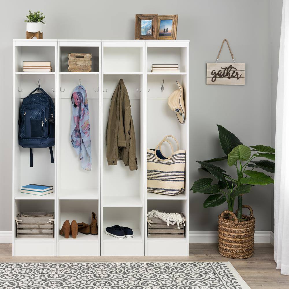 Left. Prepac - Narrow Entryway Organizer, White - White.