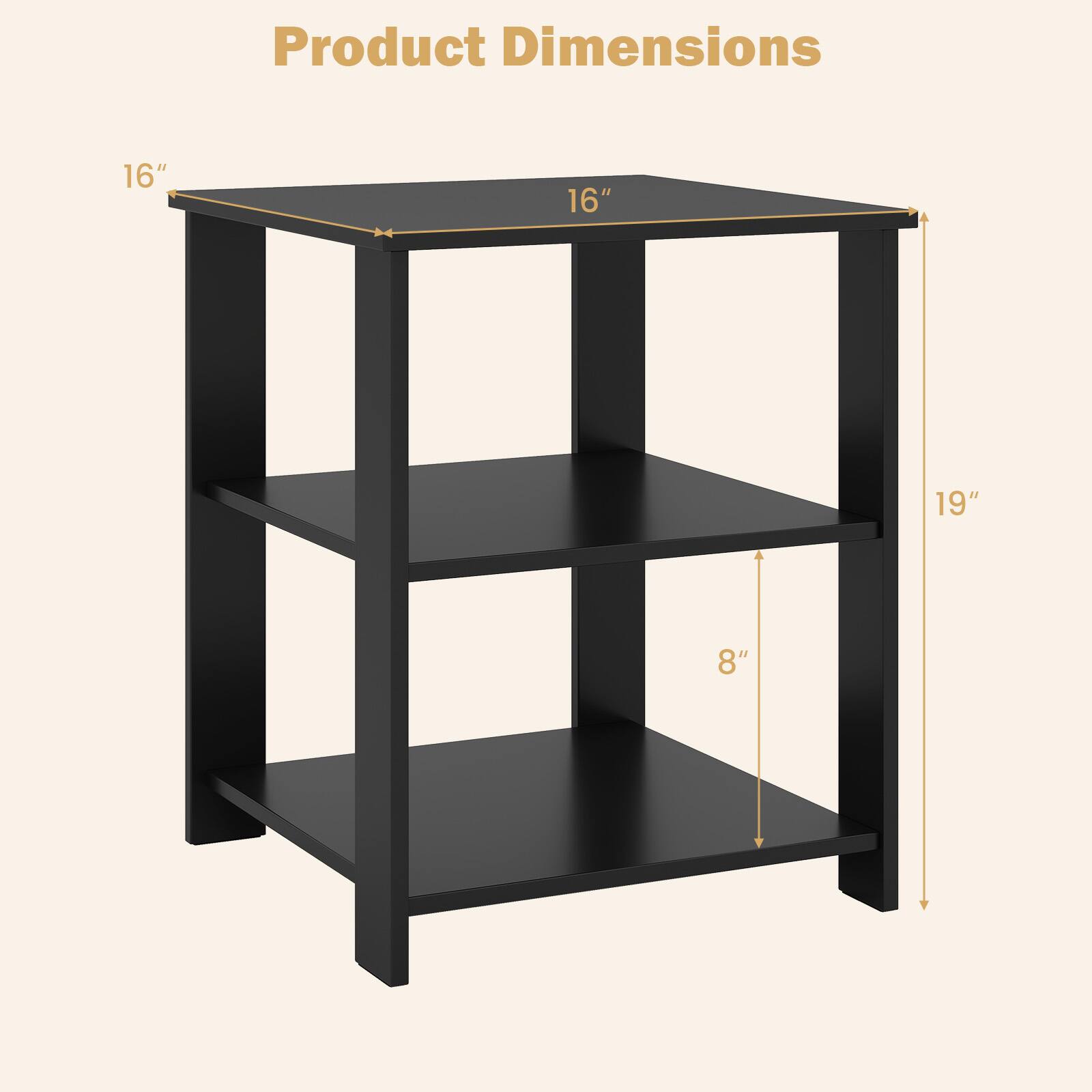 Product Dimensions: 16" x 16" x 19" x 8"