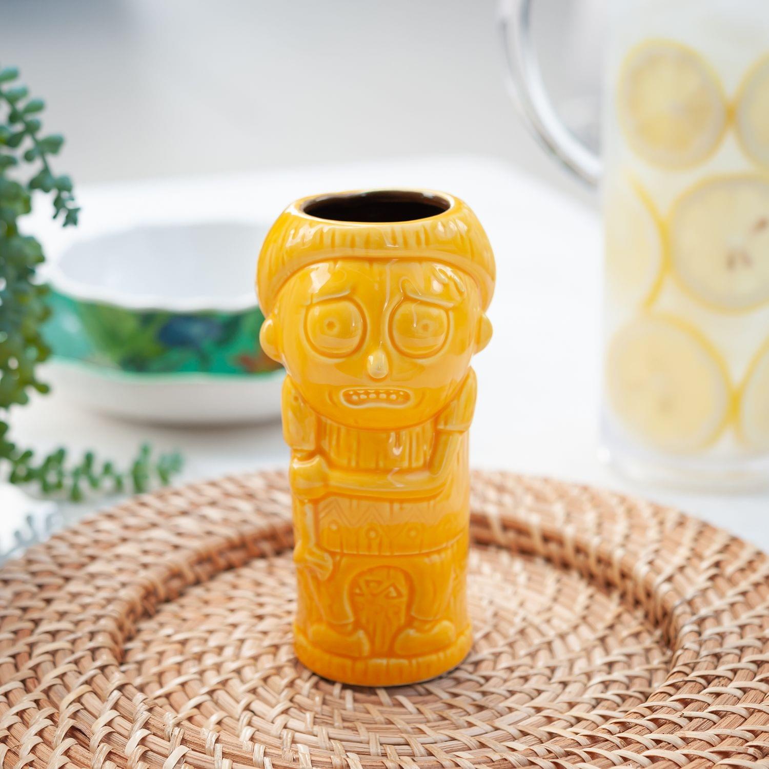 Alt View 3. ThinkGeek - Geeki Tikis Rick & Morty Morty Mug | Ceramic Tiki Style Cup | Holds 13 Ounces - Yellow.