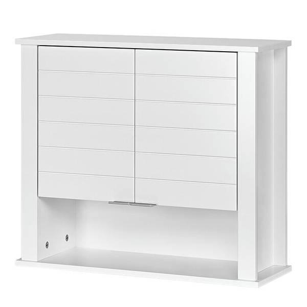 Angle. Hivvago - White 2 Door Wall Mounted Bathroom Storage Cabinet - White.