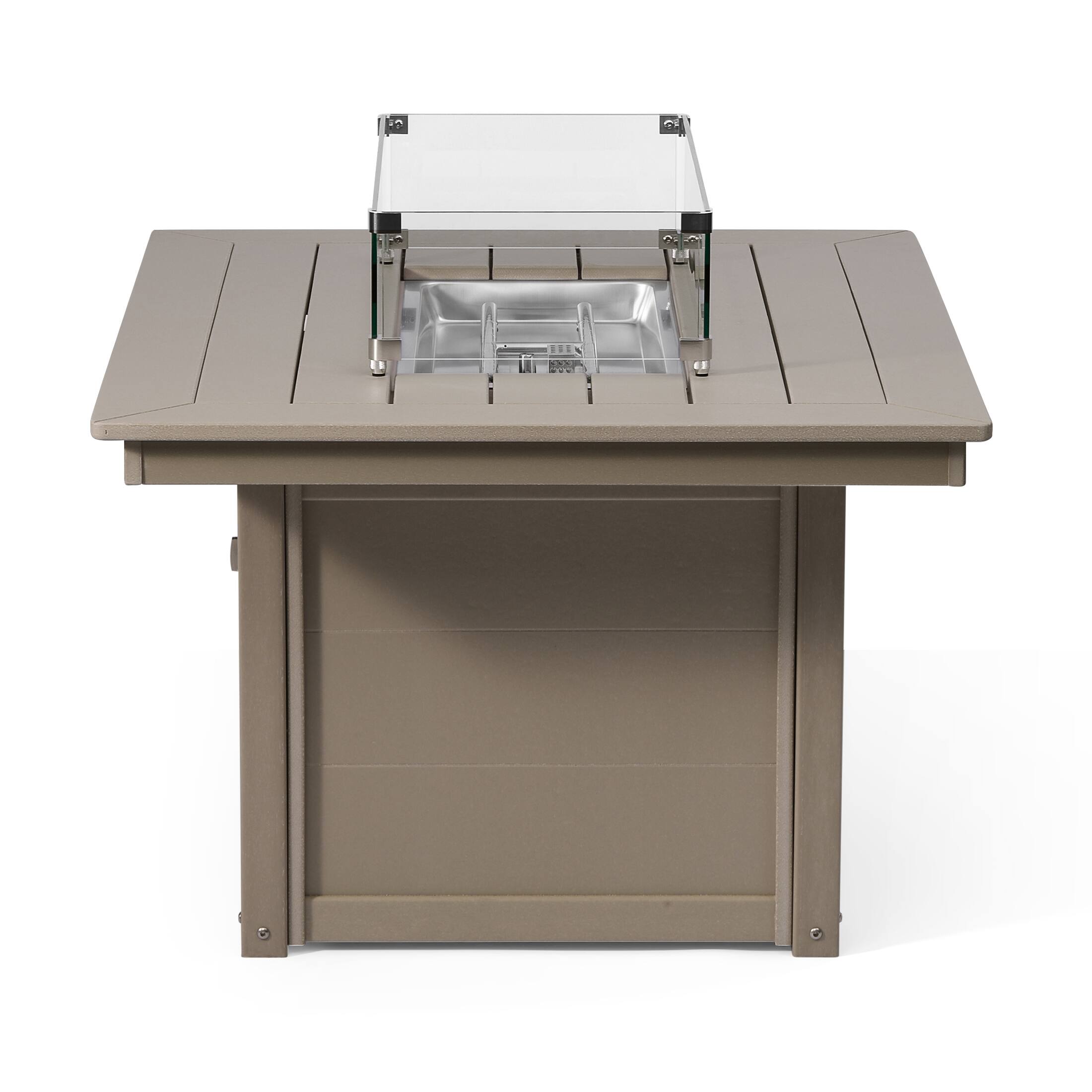 Alt View 1. WestinTrends - WestinTrends Helios 46" Modern Outdoor 55,000 BTU Patio Gas Propane Rectangle Deck Fire Pit Table - Weathered Wood.