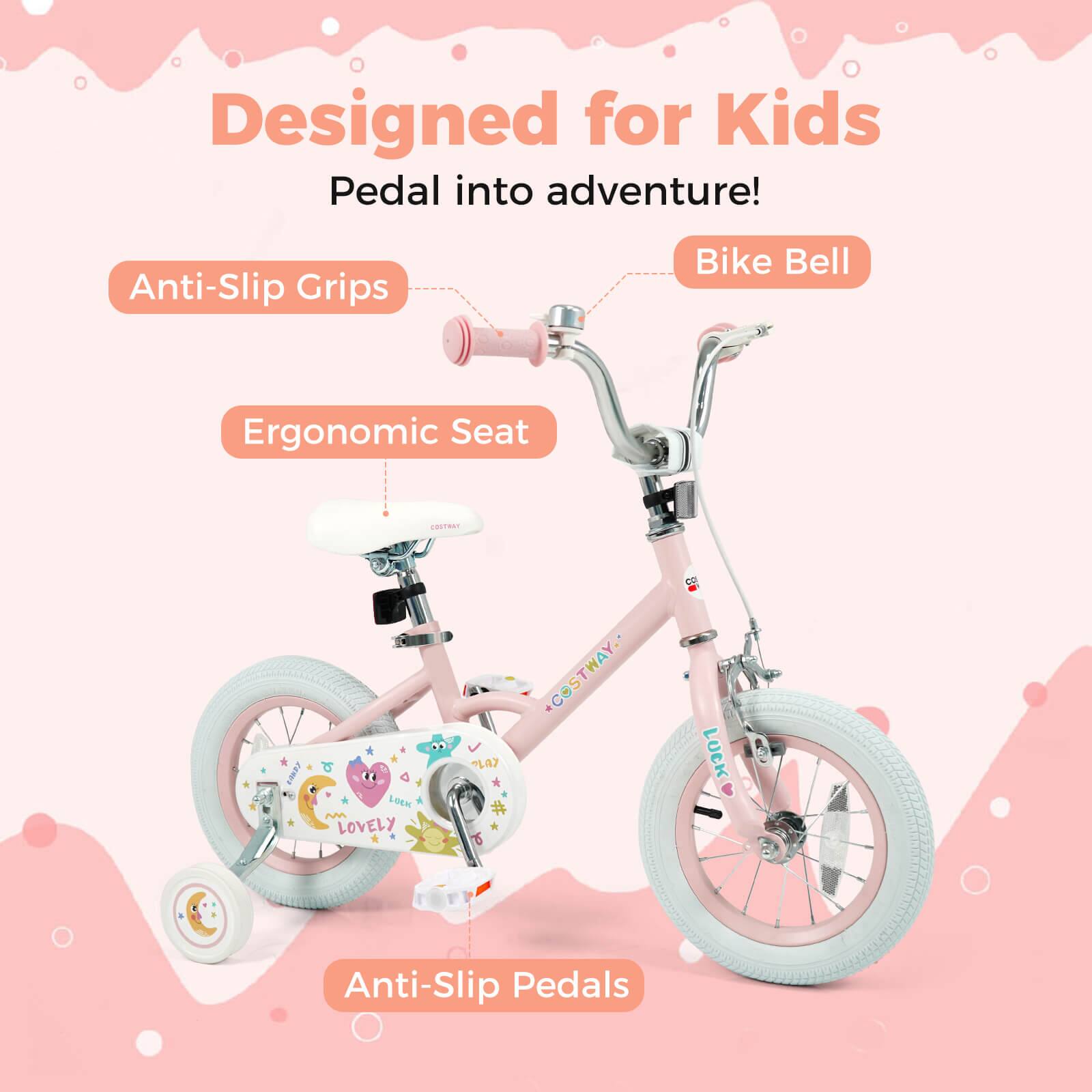Designed for Kids  
Pedal into adventure!  

- Anti-Slip Grips  
- Bike Bell  
- Ergonomic Seat  
- Anti-Slip Pedals  

LOVELY  
COSTWAY  
LUCK
