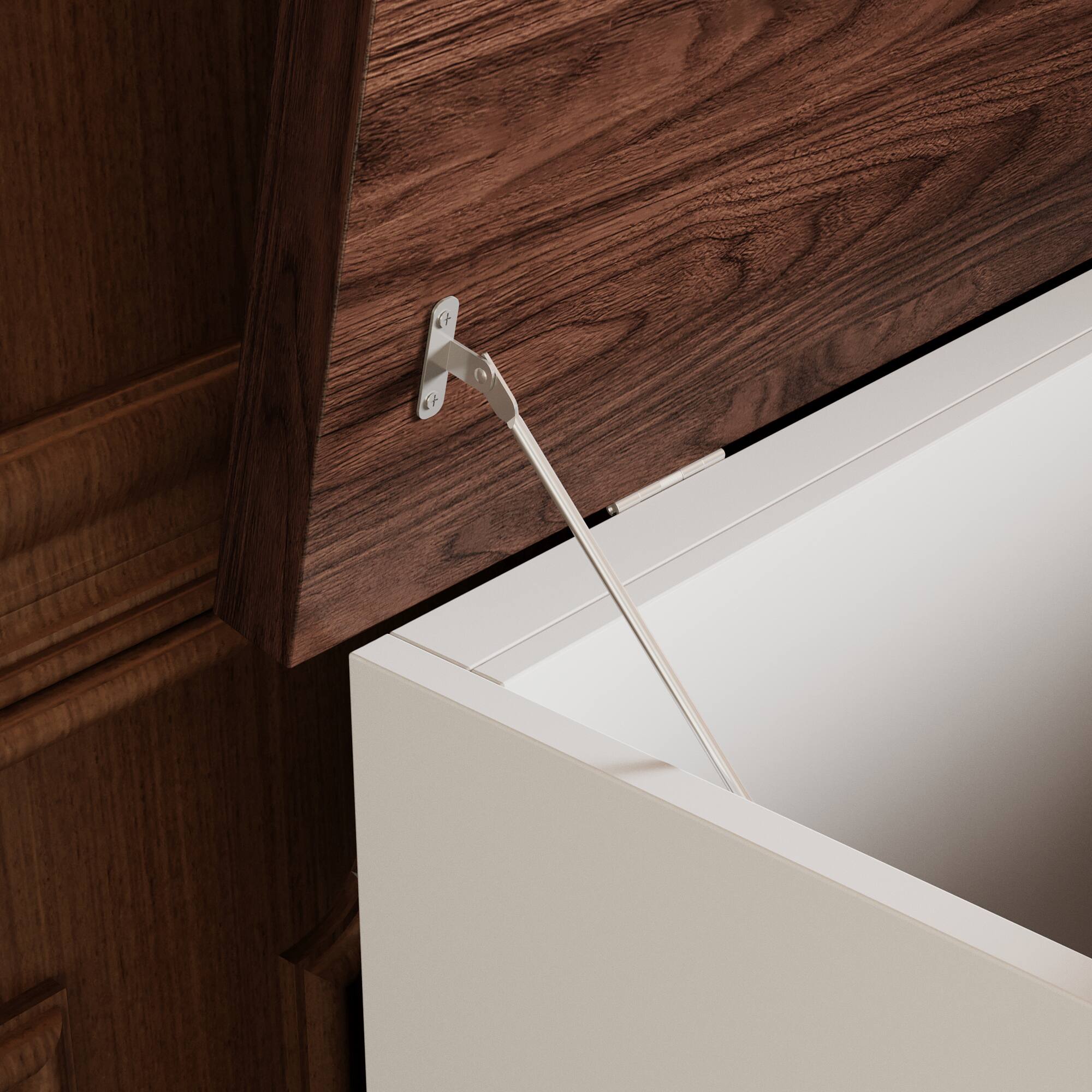 Alt View 1. Famapy - Electric Lift TV Cabinet with Storage – Adjustable Height, Hidden Power, Modern Living Room Furniture for 65" TVs - Brown & White.