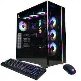 CyberPowerPC - Gaming Desktop - AMD Ryzen 9 9900X3D 2025 - NVIDIA GeForce RTX 5070 12GB - 32GB DDR5 Memory - 2TB SSD Storage - Black