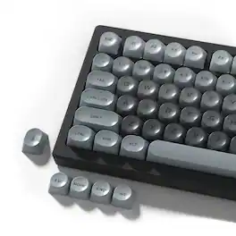 Womier - 128 Keys PBT Keycaps,Foundation Jelly Keycaps MOA Profile for US layout MX Stem Switch Mechnical Keyboard - Grey-128 Keys