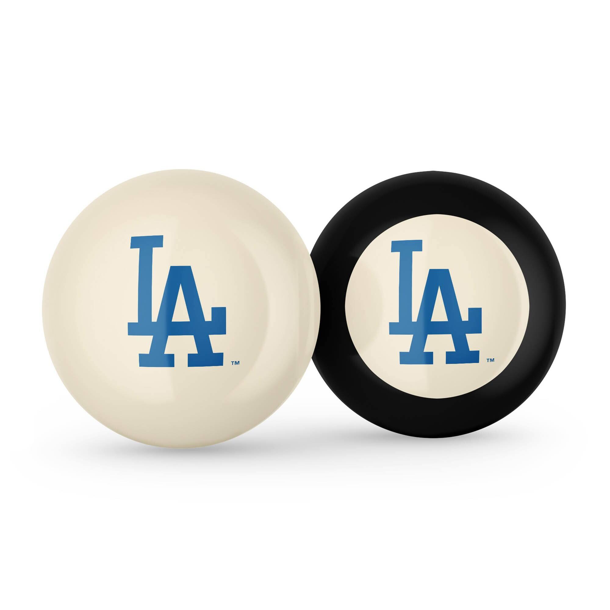 Front. Imperial - Los Angeles Dodgers Logo Cue Ball & 8 Ball Combo Set - White.