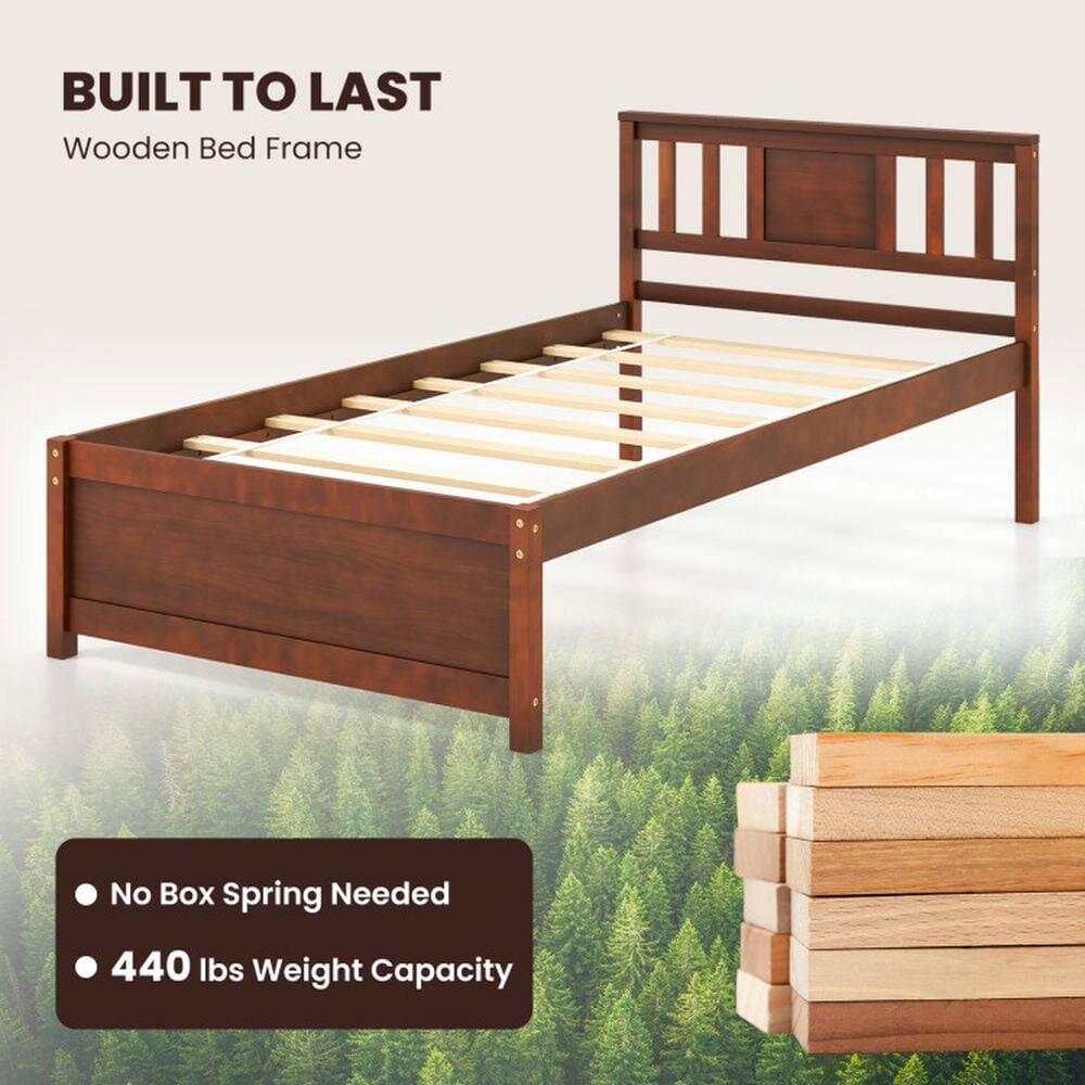 BUILT TO LAST  
Wooden Bed Frame  

No Box Spring Needed  
440 lbs Weight Capacity