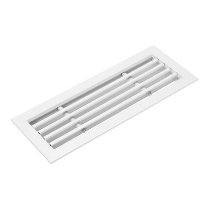Front. Unique Bargains - 12x4 Inch Linear Bar Air Vent Grille, Removable Aluminum Register Cover Diffuser for Ceiling or Sidewall HVAC - White.