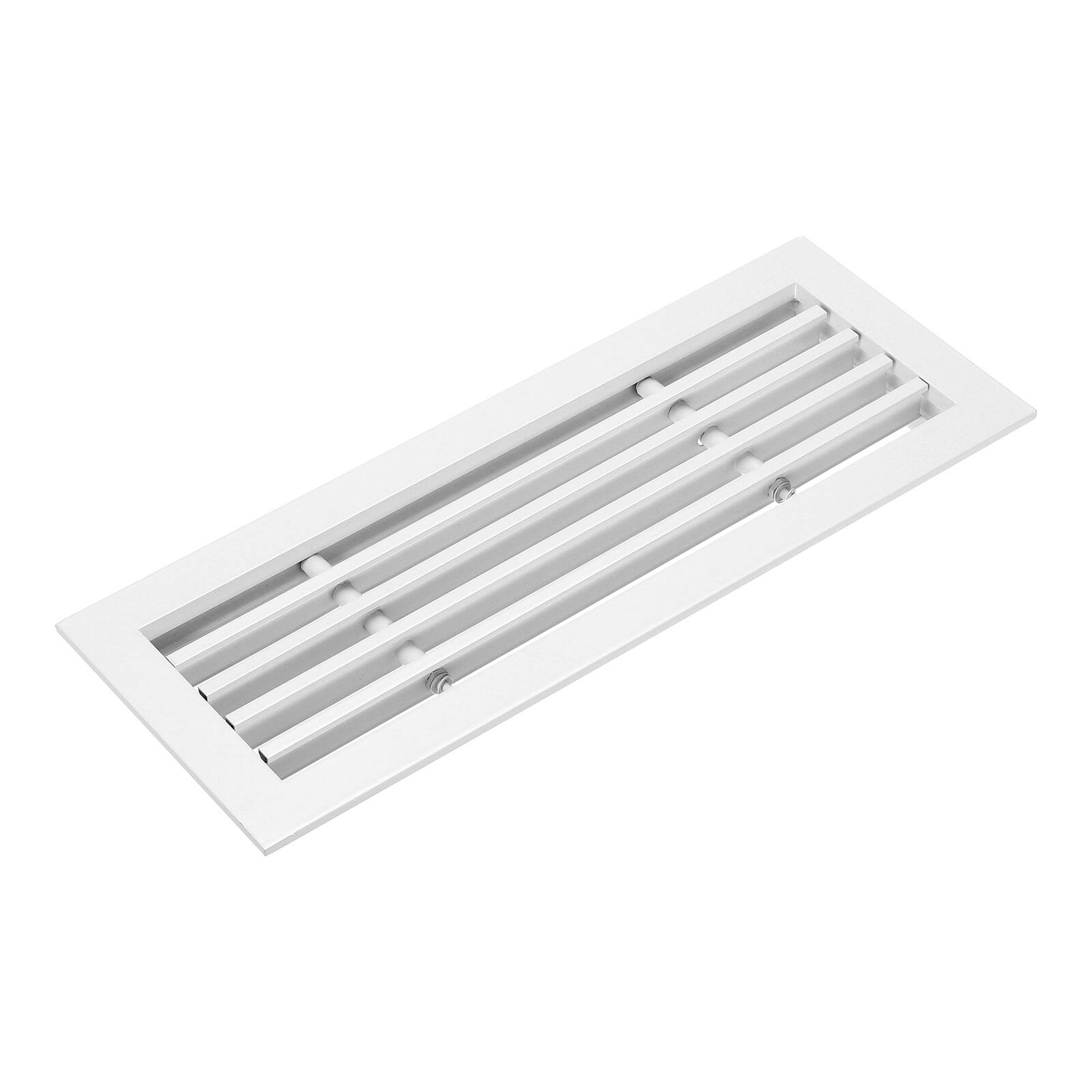 Front. Unique Bargains - 12x4 Inch Linear Bar Air Vent Grille, Removable Aluminum Register Cover Diffuser for Ceiling or Sidewall HVAC - White.