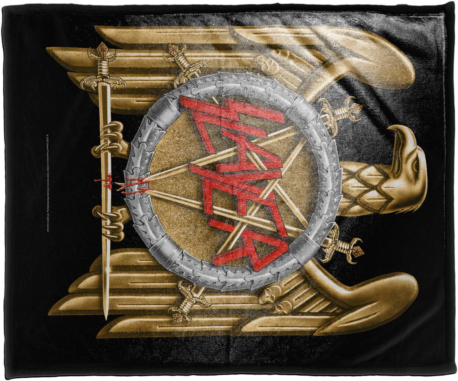 Alt View 3. PopMarket - Slayer - Rocksax - Slayer - Golden Eagle - Sherpa Fleece Throw (50 in x 60 in) - Multicolor.