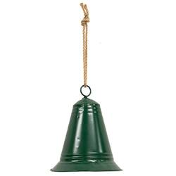 Back. BreeBe - Painted Metal Christmas Bell Ornament Large 3 Asstd. - Red, Green, White.