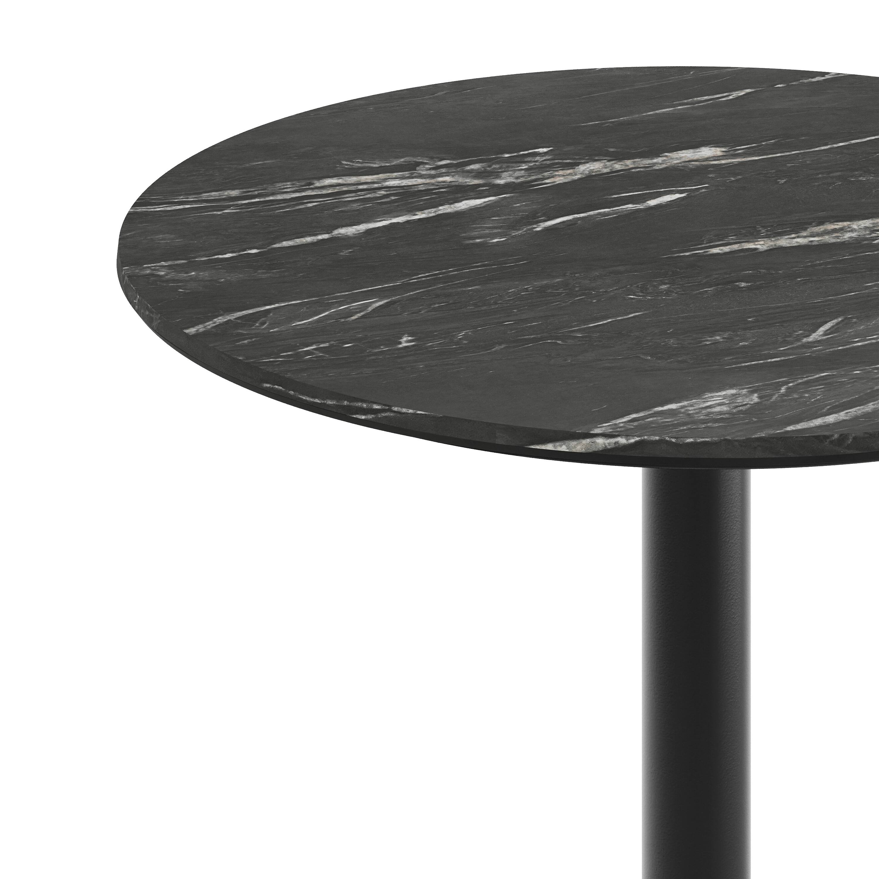 Alt View 9. Emma + Oliver - PureShield Tabletop with Seam-Free Surface Innovation and Bar Height Base - Black Faux Marble/Black Base.