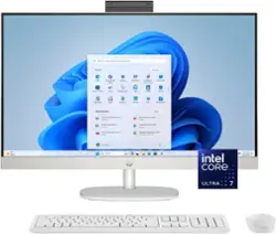 HP - 27" Full HD Touch-Screen All-in-One with Adjustable Height - Intel Core Ultra 7 - 16GB DDR5 Memory - 1TB SSD - Shell White - Front_Zoom
